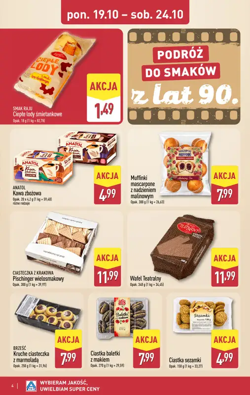 Aldi - gazetka promocyjna SENTYMENTALNE LATA '90 od poniedziałku 19.10 do soboty 24.10 - strona 4