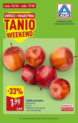 Aldi - gazetka promocyjna OWOCE I WARZYWA od czwartku 15.10 do soboty 17.10