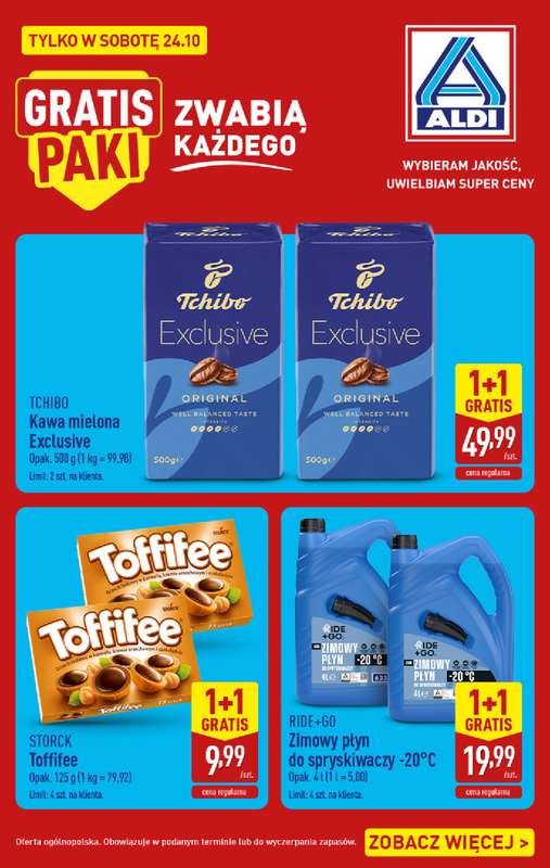 Aldi - gazetka promocyjna Najlepsze oferty na sobotę w Aldi! od soboty 24.10 do soboty 24.10