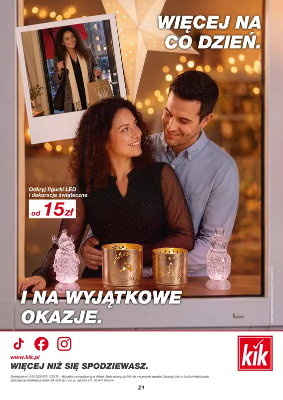 KiK - gazetka promocyjna Więcej świątecznej magii dla Twojego domu od poniedziałku 19.10 do soboty 24.10 - strona 21