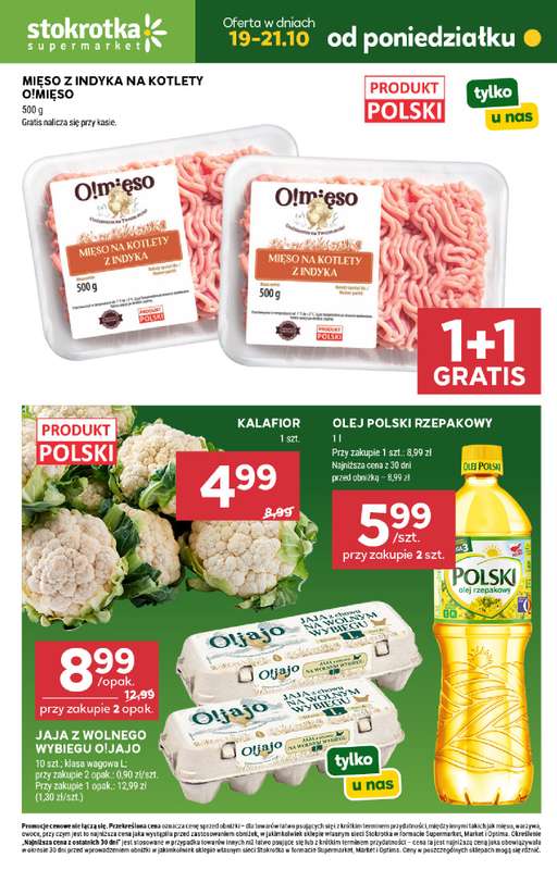 Stokrotka - gazetka promocyjna Hity na start od poniedziałku 19.10 do środy 21.10