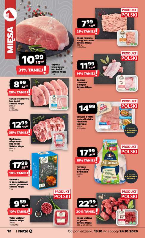 Netto - gazetka promocyjna Gazetka Spożywcza od poniedziałku 19.10 do soboty 24.10 - strona 12