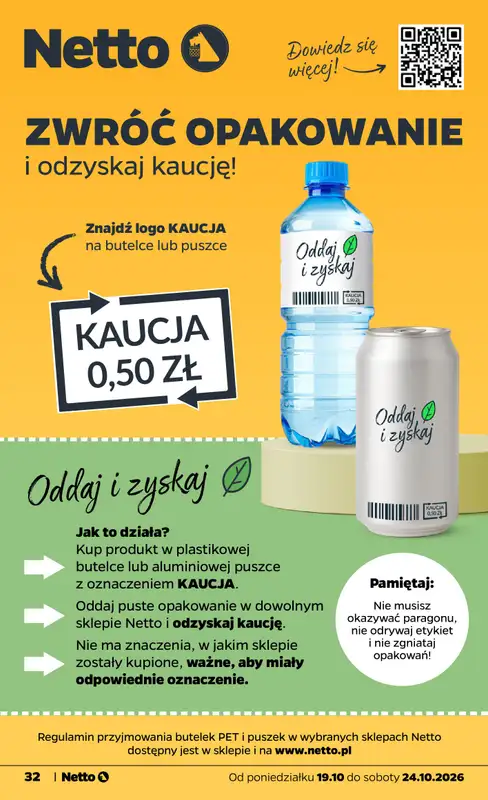 Netto - gazetka promocyjna Gazetka Spożywcza od poniedziałku 19.10 do soboty 24.10 - strona 32