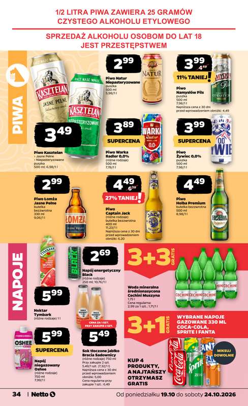 Netto - gazetka promocyjna Gazetka Spożywcza od poniedziałku 19.10 do soboty 24.10 - strona 34