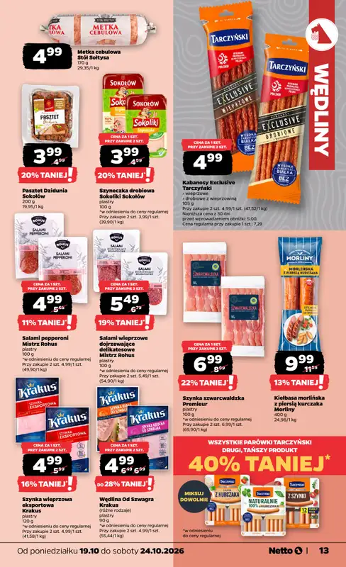 Netto - gazetka promocyjna Gazetka Spożywcza od poniedziałku 19.10 do soboty 24.10 - strona 13