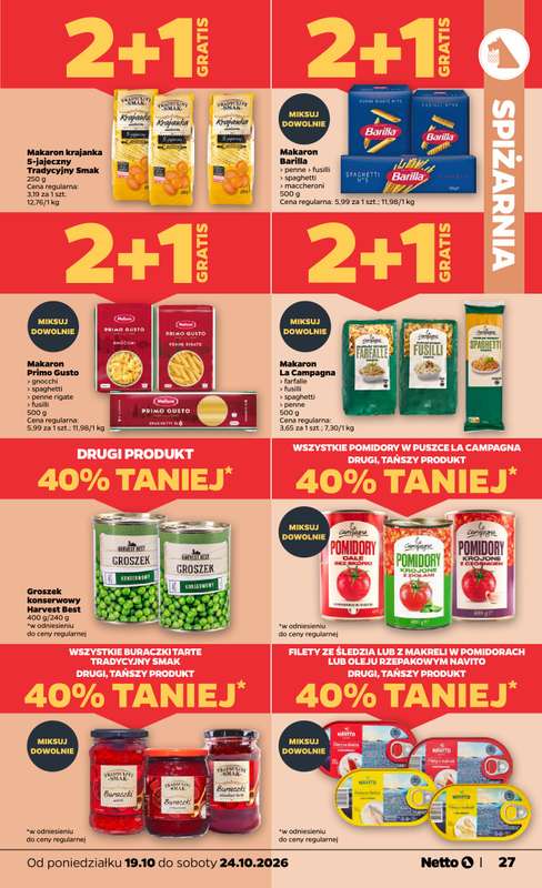 Netto - gazetka promocyjna Gazetka Spożywcza od poniedziałku 19.10 do soboty 24.10 - strona 27