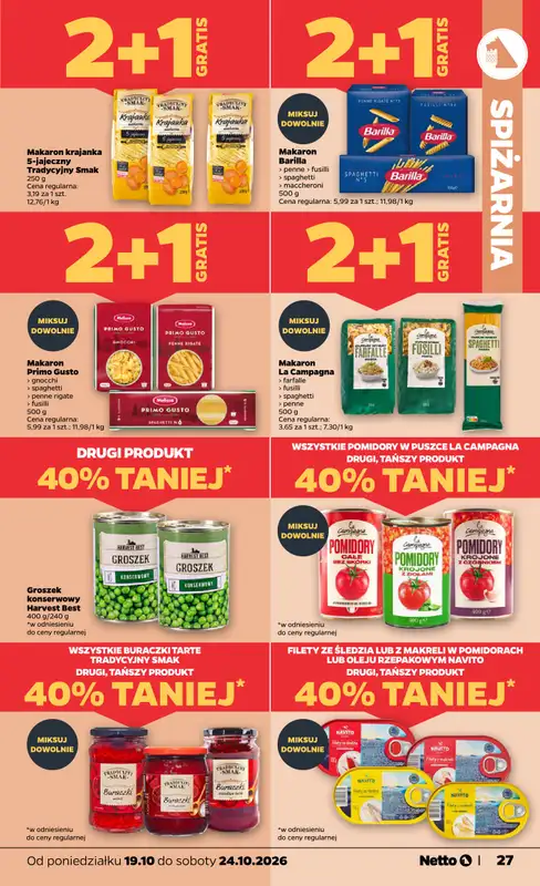 Netto - gazetka promocyjna Gazetka Spożywcza od poniedziałku 19.10 do soboty 24.10 - strona 27