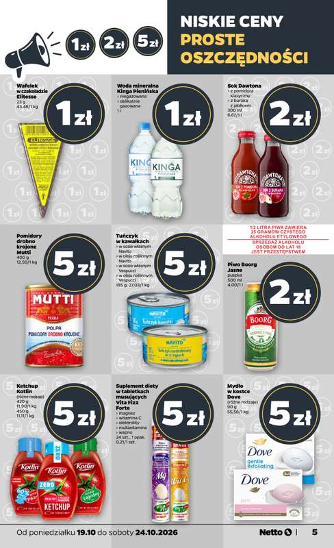 Netto - gazetka promocyjna Gazetka Spożywcza od poniedziałku 19.10 do soboty 24.10 - strona 5