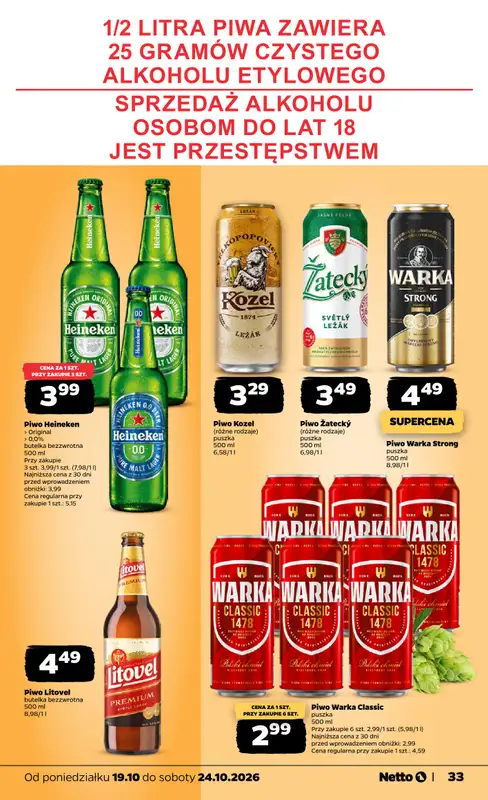 Netto - gazetka promocyjna Gazetka Spożywcza od poniedziałku 19.10 do soboty 24.10 - strona 33