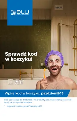Blu Salony Łazienek - gazetka promocyjna Kod rabatowy od piątku 16.10 do poniedziałku 19.10