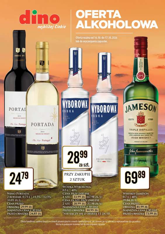 Dino - gazetka promocyjna Oferta alkoholowa od piątku 16.10 do soboty 17.10