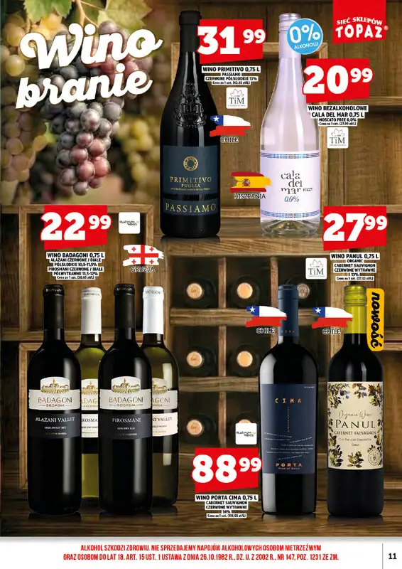 TOPAZ - gazetka promocyjna Ulotka alkoholowa od piątku 16.10 do soboty 31.10 - strona 13