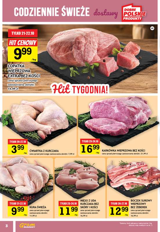 Gram Market - gazetka promocyjna Gazetka od środy 21.10 do wtorku 27.10 - strona 3