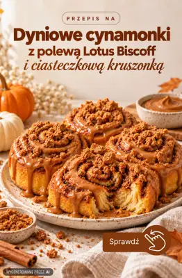 Biedronka - gazetka promocyjna Dyniowe cynamonki z polewą Lotus Biscoff - sprawdź przepis od niedzieli 18.10 do soboty 24.10
