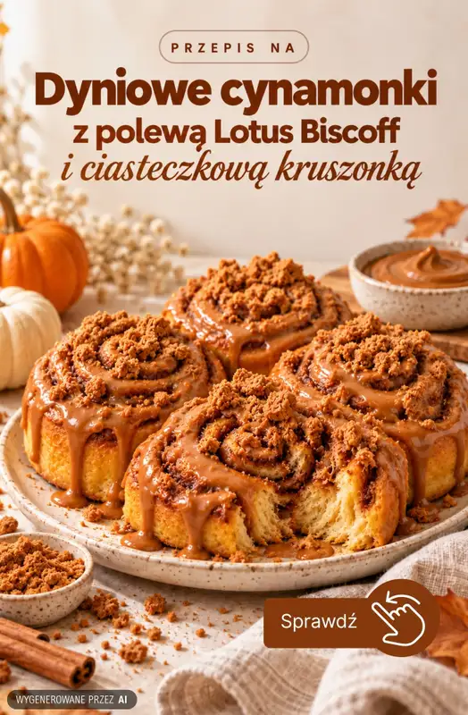 Biedronka - gazetka promocyjna Dyniowe cynamonki z polewą Lotus Biscoff - sprawdź przepis  
