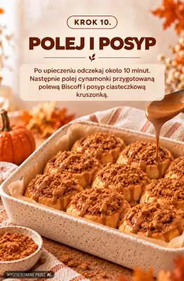 Biedronka - gazetka promocyjna Dyniowe cynamonki z polewą Lotus Biscoff - sprawdź przepis od niedzieli 18.10 do soboty 24.10 - strona 13