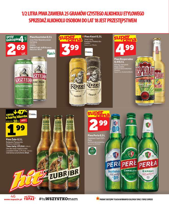 TOPAZ - gazetka promocyjna Gazetka od czwartku 22.10 do środy 28.10 - strona 46