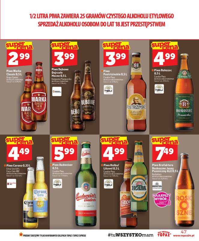 TOPAZ - gazetka promocyjna Gazetka od czwartku 22.10 do środy 28.10 - strona 47