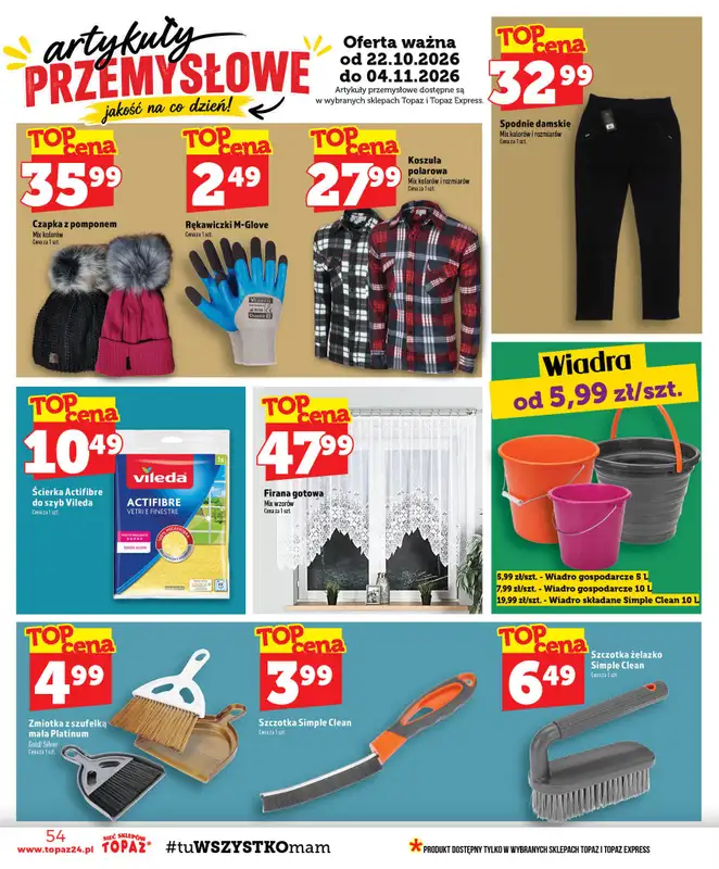 TOPAZ - gazetka promocyjna Gazetka od czwartku 22.10 do środy 28.10 - strona 54