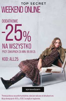 Top Secret - gazetka promocyjna -20% na zakupy za min. 99,99 zł od piątku 16.10 do poniedziałku 19.10