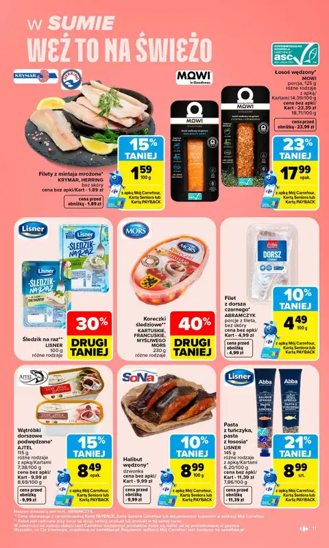 Carrefour - gazetka promocyjna Gazetka Carrefour W SUMIE najlepszy od poniedziałku od poniedziałku 19.10 do soboty 24.10 - strona 11