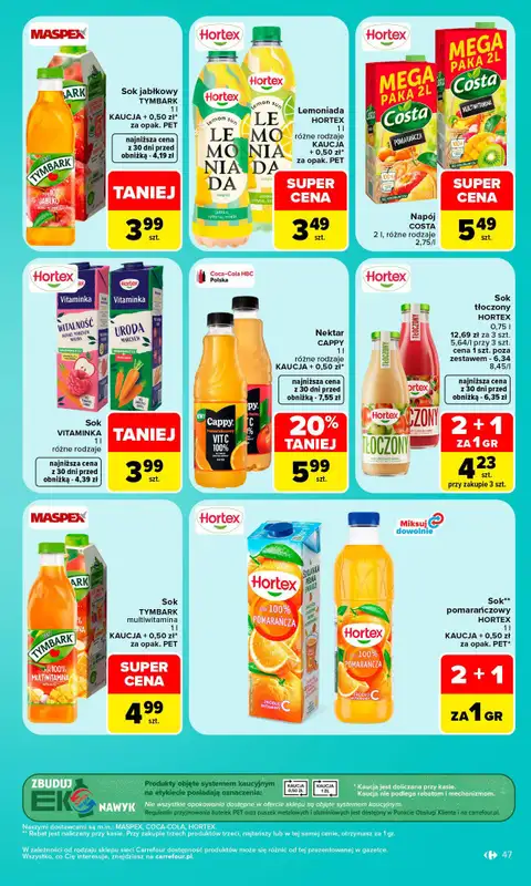 Carrefour Market - gazetka promocyjna Gazetka Carrefour Market W SUMIE najlepszy od poniedziałku od poniedziałku 19.10 do soboty 24.10 - strona 47