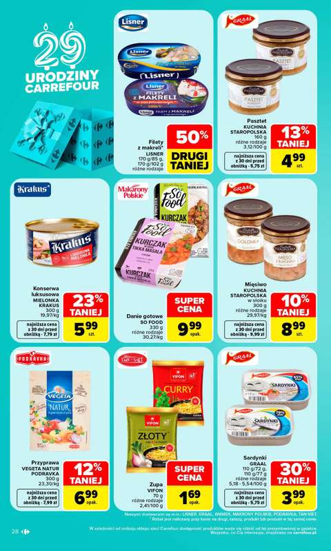 Carrefour Market - gazetka promocyjna Gazetka Carrefour Market W SUMIE najlepszy od poniedziałku od poniedziałku 19.10 do soboty 24.10 - strona 28