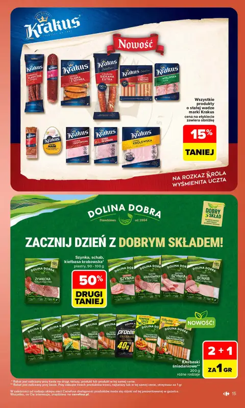 Carrefour Market - gazetka promocyjna Gazetka Carrefour Market W SUMIE najlepszy od poniedziałku od poniedziałku 19.10 do soboty 24.10 - strona 15