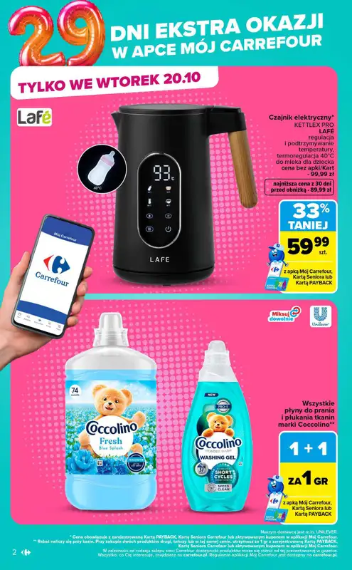 Carrefour - gazetka promocyjna Gazetka Carrefour codziennie extra okazje od poniedziałku 19.10 do soboty 24.10 - strona 2
