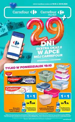Carrefour Market - gazetka promocyjna Gazetka Carrefour Market codziennie extra okazje od poniedziałku 19.10 do soboty 24.10