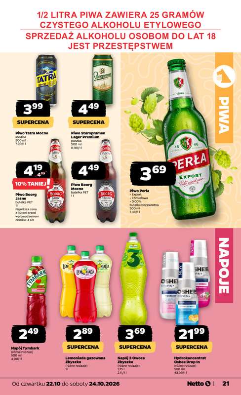 Netto - gazetka promocyjna Gazetka Spożywcza od czwartku 22.10 do soboty 24.10 - strona 21