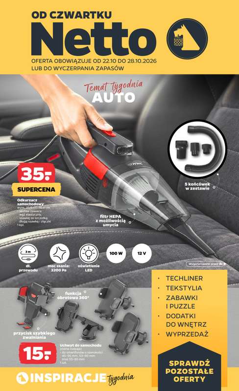 Netto - gazetka promocyjna Inspiracje tygodnia auto od czwartku 22.10 do środy 28.10