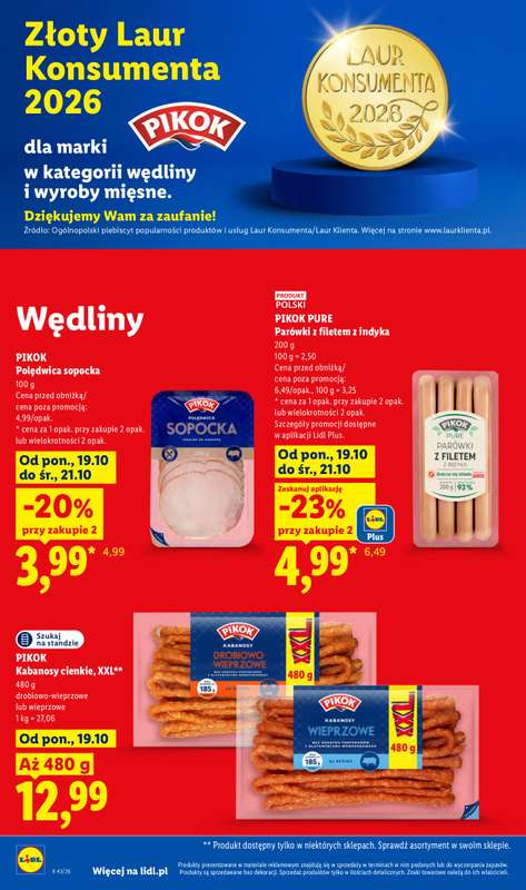 Lidl - gazetka promocyjna Oferta od poniedziałku od poniedziałku 19.10 do środy 21.10 - strona 52