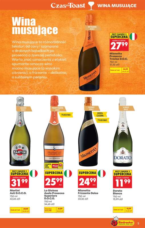 Biedronka - gazetka promocyjna Czas na toast od poniedziałku 19.10 do soboty 31.10 - strona 5
