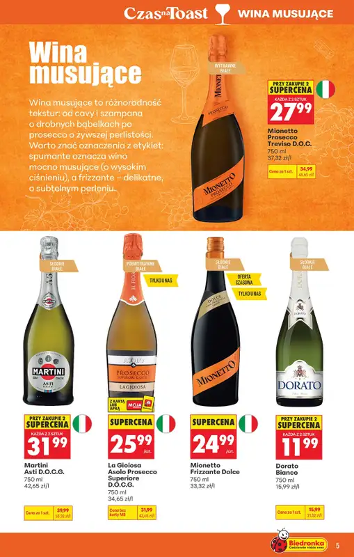 Biedronka - gazetka promocyjna Czas na toast od poniedziałku 19.10 do soboty 31.10 - strona 5