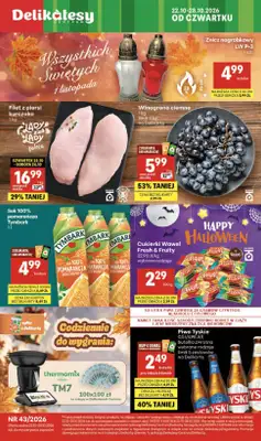 Delikatesy Centrum - gazetka promocyjna Gazetka od czwartku 22.10 do środy 28.10