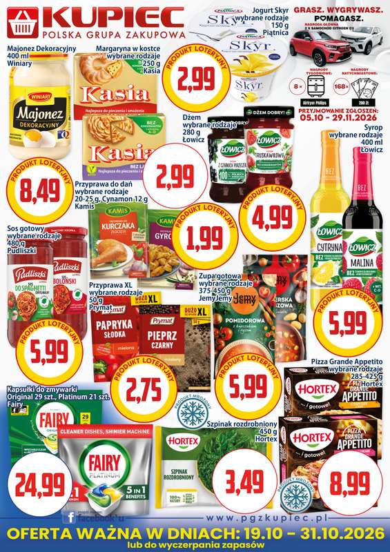 Kupiec - gazetka promocyjna Oferta plakatowa od poniedziałku 19.10 do soboty 31.10