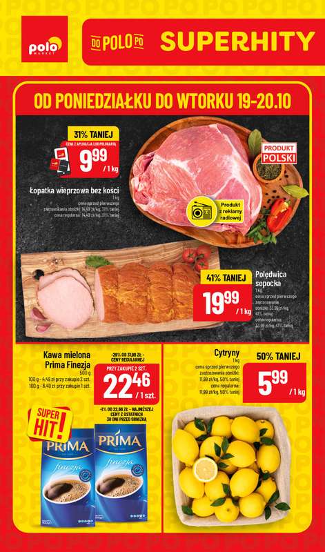 POLOmarket - gazetka promocyjna Super hity od poniedziałku 19.10 do wtorku 20.10