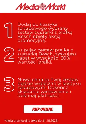 Media Markt - gazetka promocyjna Pralka + suszarka Bosch w zestawie taniej o 30% wartości pralki! od poniedziałku 19.10 do soboty 31.10 - strona 2