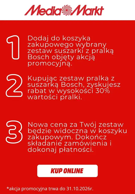 Media Markt - gazetka promocyjna Pralka + suszarka Bosch w zestawie taniej o 30% wartości pralki! od poniedziałku 19.10 do soboty 31.10 - strona 2