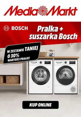 Media Markt - gazetka promocyjna Pralka + suszarka Bosch w zestawie taniej o 30% wartości pralki! od poniedziałku 19.10 do soboty 31.10
