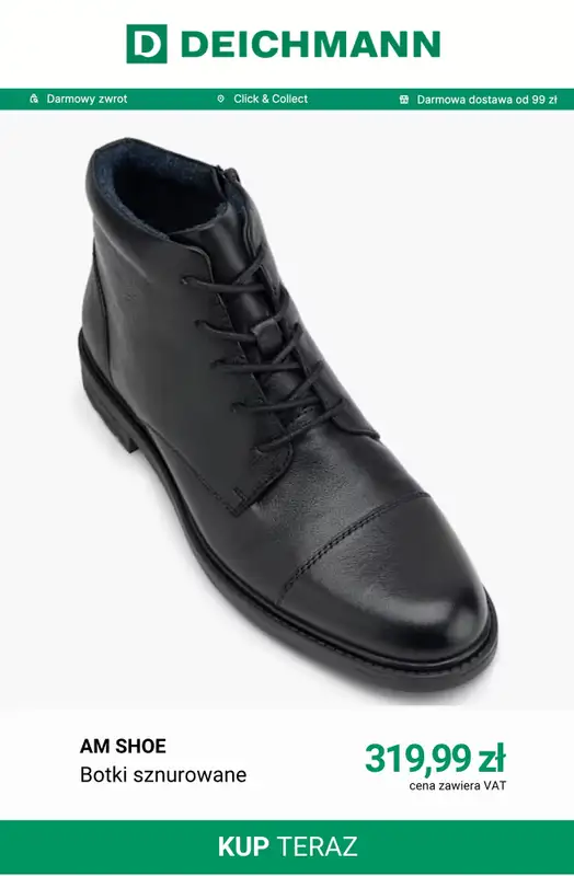 Deichmann - gazetka promocyjna Botki sznurowane męskie od wtorku 20.10  - strona 2