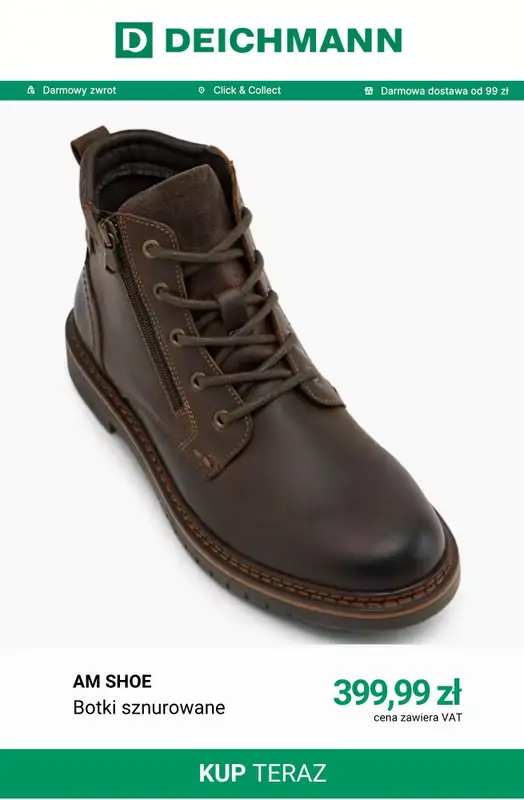 Deichmann - gazetka promocyjna Botki sznurowane męskie od wtorku 20.10  - strona 6