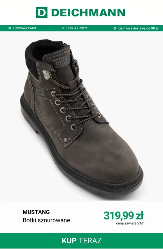 Deichmann - gazetka promocyjna Botki sznurowane męskie od wtorku 20.10  - strona 12