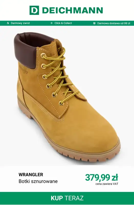 Deichmann - gazetka promocyjna Botki sznurowane męskie od wtorku 20.10  - strona 14