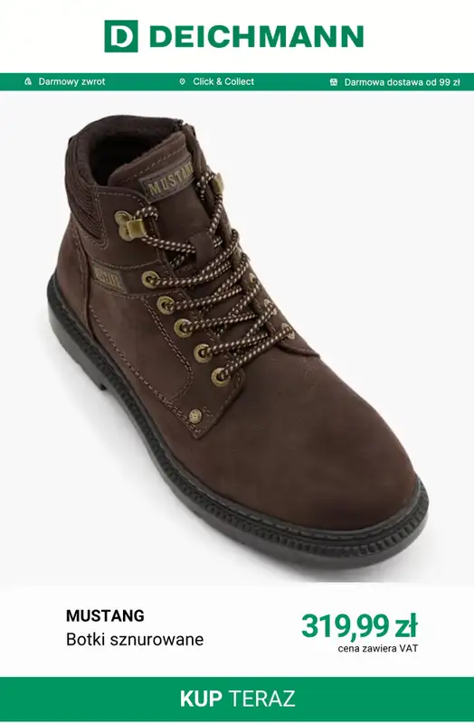 Deichmann - gazetka promocyjna Botki sznurowane męskie od wtorku 20.10  - strona 9