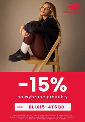 New Balance - gazetka promocyjna -15% na wybrane produkty od poniedziałku 19.10 do niedzieli 25.10