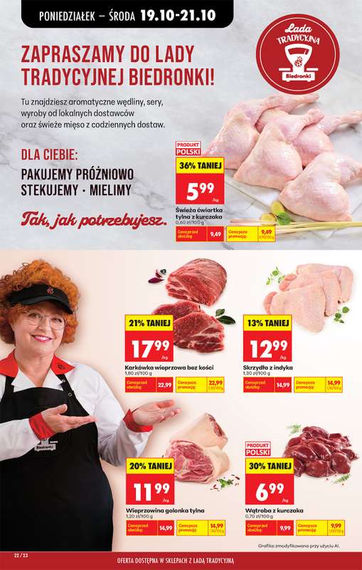 Biedronka - gazetka promocyjna Od poniedziałku, Z ladą tradycyjną od poniedziałku 19.10 do soboty 24.10 - strona 30