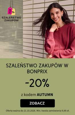 bonprix - gazetka promocyjna Szaleństwo zakupów! 20% rabatu z kodem! od poniedziałku 19.10 do środy 21.10