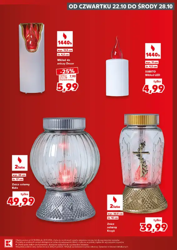 Kaufland - gazetka promocyjna Oferta Kaufland - Znicze od czwartku 22.10 do środy 28.10 - strona 15